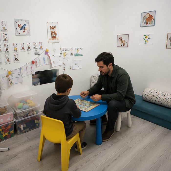 Sesión de psicología infantil con material de juego en Juégatela Terapia
