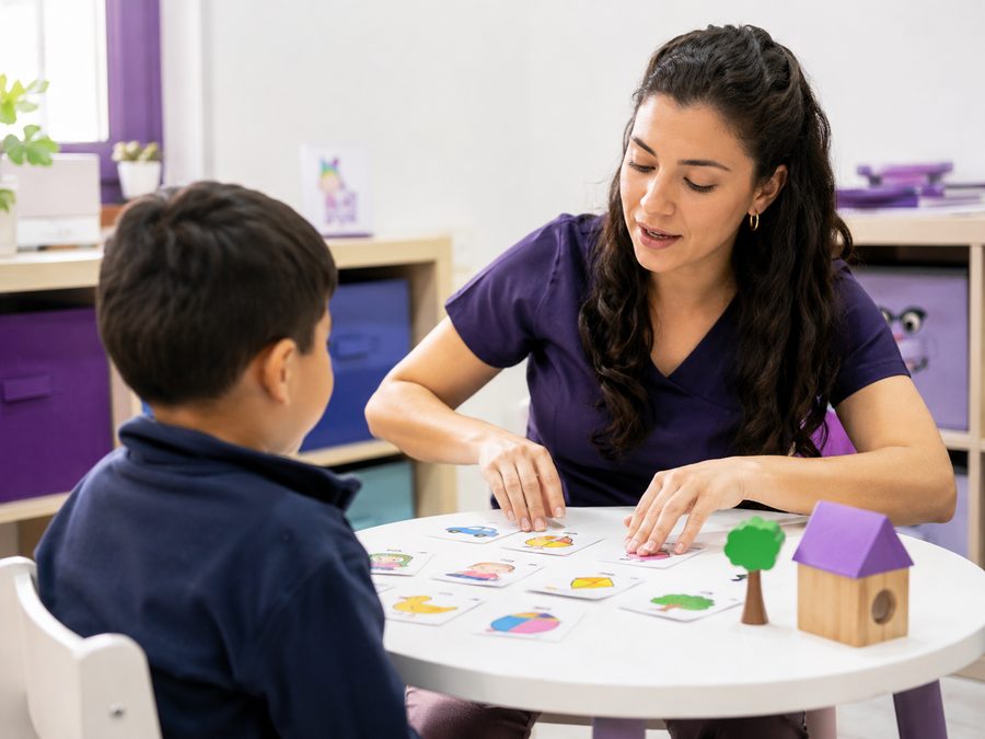 Terapia de lenguaje con niño en Juégatela Terapia